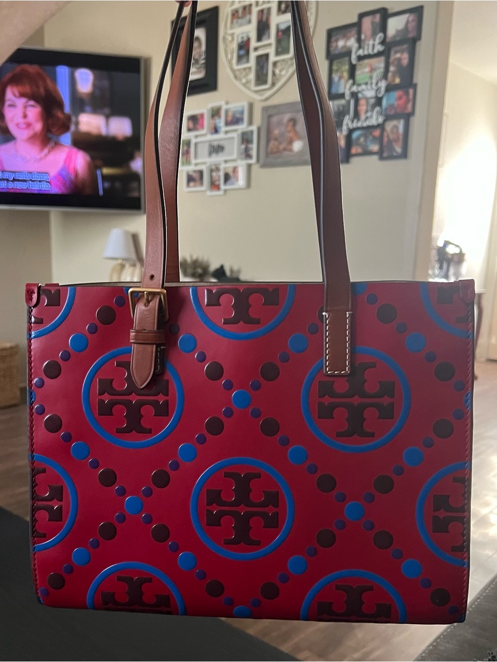 Tory Burch T Monogram Contrast Embossed Tote